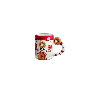 Caneca Decorativa de Natal Casa - Biscoito 280ML para Decoração com Desenho em Alto Relevo Branco Tok da Casa Caneca Decorativa de Natal Casa - Biscoito 280ML com Desenho em Alto Relevo Branco Tok da Casa