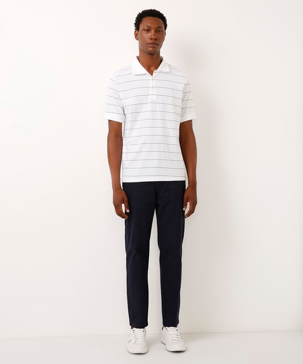 calça de sarja slim azul marinho 50