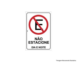 PLACA SINAL.PVC 20X30CM NAO ESTAC. DIA E NOITE REF2288
