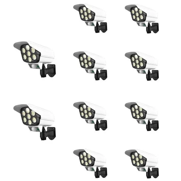 Luminaria Solar Dummy Camera Falsa Kit 10 Uni 30w Controle