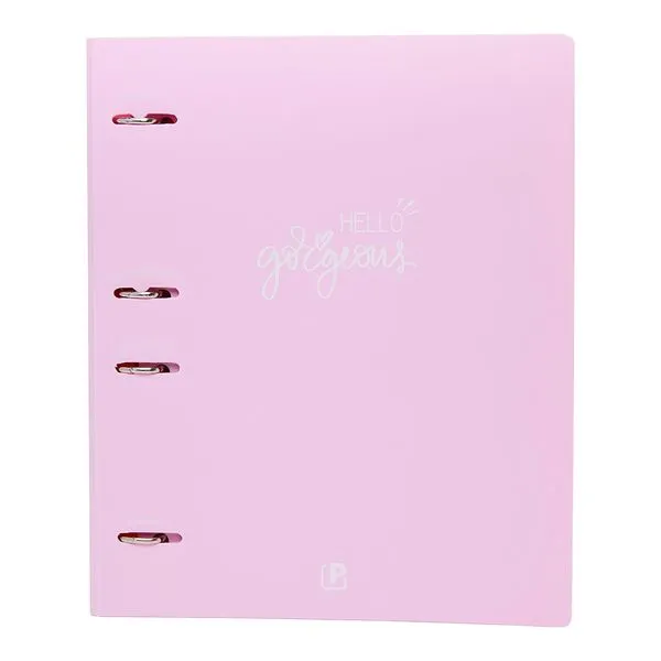 Fichário Universitário 10 Divisórias Plástico Rosa 96 Folhas 194222 - Polibrás