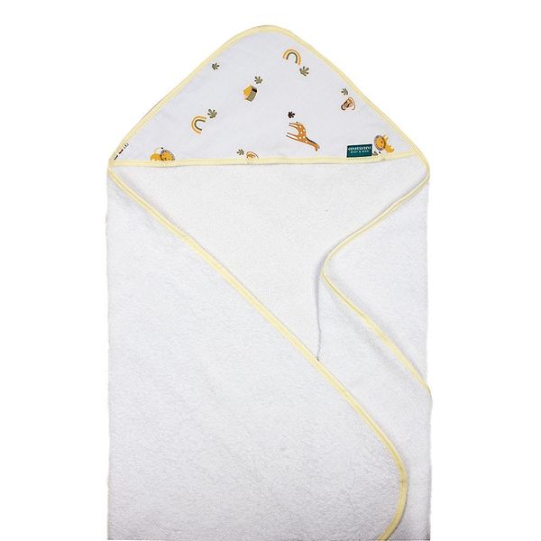 Toalha De Banho Baby Com Capuz Extra Macia 100% Algodão - Safari