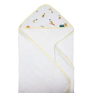 Toalha De Banho Baby Com Capuz Extra Macia 100% Algodão - Safari