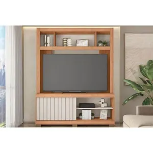 Estante P- Sala Até 65 Pol Cinne C- Ripado Pés 160x203cm Freijo-off White - Caemmun