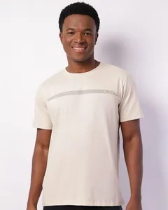 Camiseta Masculina Fatal com Estampa Manga Curta Bege G