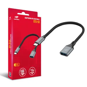 Cabo Adaptador OTG USB para USB-C 5Gbps OTG-50 C3Tech