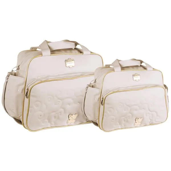 Kit Bolsas Maternidade Griff Baby Gold Bear Bege