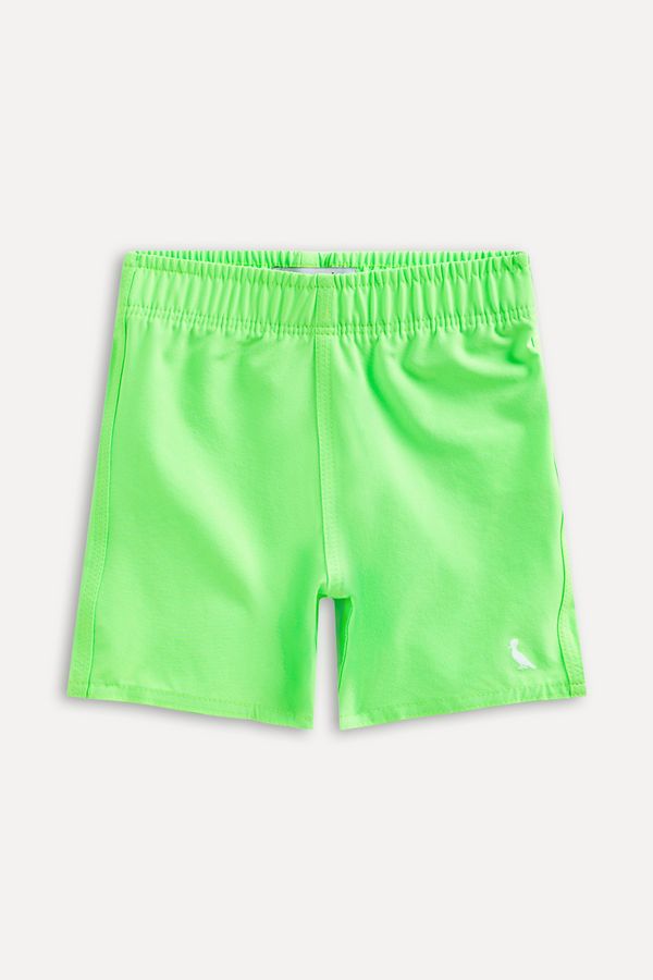 Short Bb Elastico Liso Verde Fluor - P