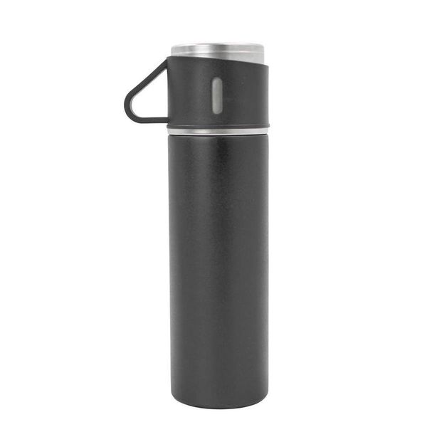 Garrafa Termica Com Copo Parede Dupla Inox Squeeze 500ml Preto