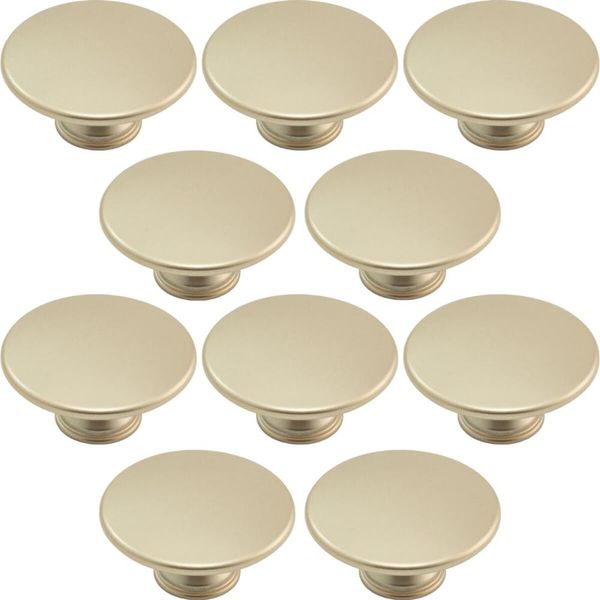 Kit 10 Puxadores 201 Tucson Ponto Dourado Para Móveis Armários e Gavetas