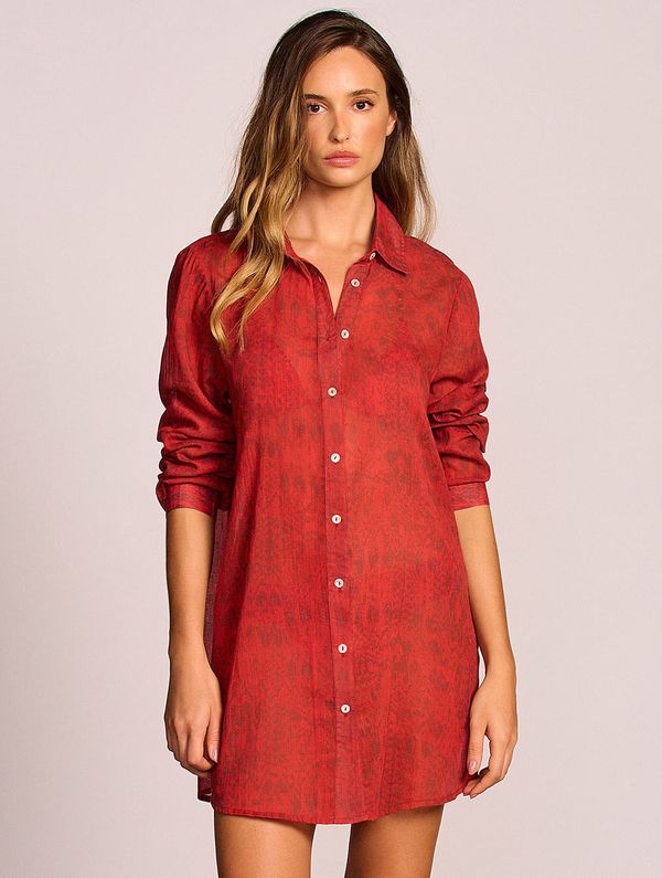 Camisa Estampada Paysage VERMELHO M