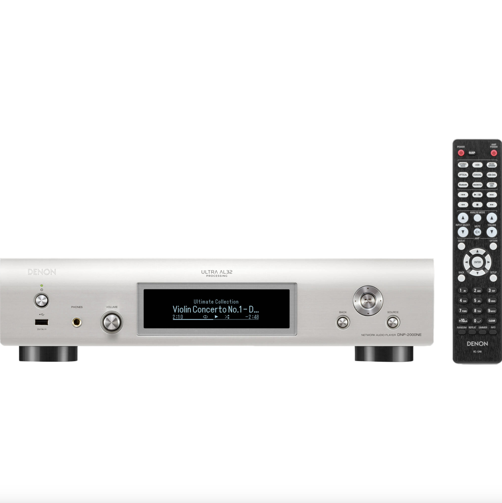 Denon DNP-2000NE Streamer de áudio DAC de alta resolução com HEOS ( Prata ) Made In Japão - 120v