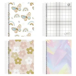 Agenda Anual Espiral Kbom Capa Dura Estampas Sortidas 160 Folhas 10138 - Animativa