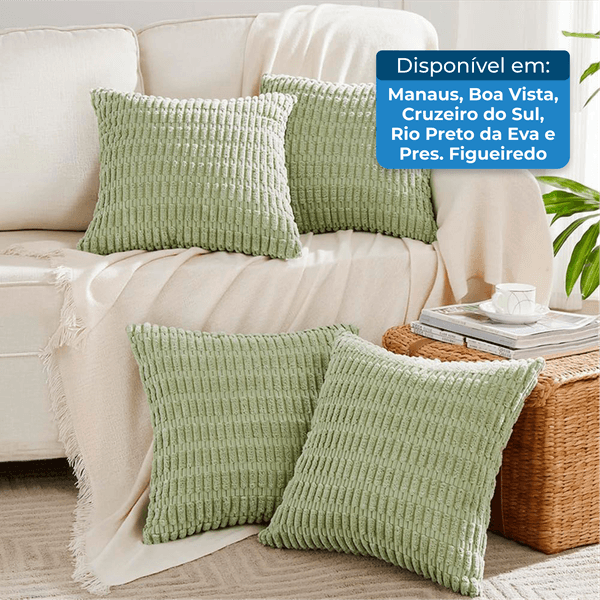 Capa para Almofadas Fancy Homi 4 Peças Verde A-BI