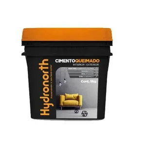Cimento Queimado Fosco Concreto Antigo 5kg para Paredes Internas e Externas Cinza Hydronorth Cimento Queimado Fosco Concreto Antigo 5kg Cinza para Paredes Diversas Hydronorth