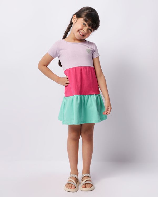 Vestido Infantil Manga Curta Três Marias Lilás 4