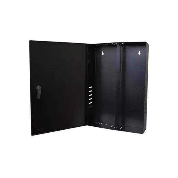 Rack Organizador Vertical Mini Fine para DVR Stand Alone 16, 8 Ou 4 Canais com Porta de Aço e Fechadura Preto MAX Rack Organizador Vertical Mini Fine para DVR com Estrutura em Aço Soldado e Fechadura Preto MAX