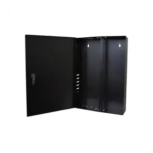 Rack Organizador Vertical Mini Fine para DVR Stand Alone 16, 8 Ou 4 Canais com Porta de Aço e Fechadura Preto MAX Rack Organizador Vertical Mini Fine para DVR com Estrutura em Aço Soldado e Fechadura Preto MAX