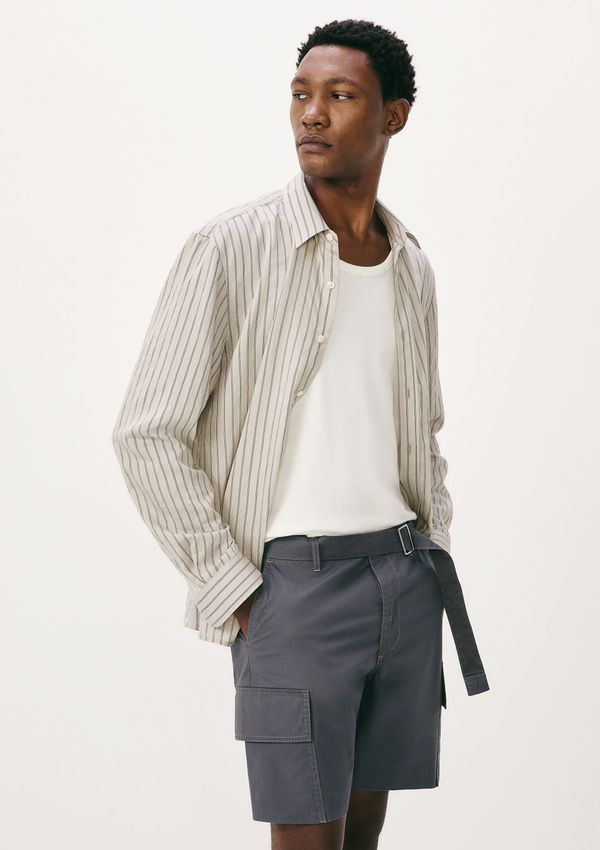 Camisa Masculina Fio Tinto Listrado - Off white P
