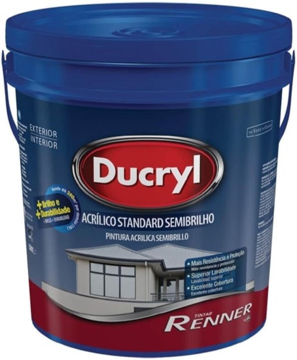 Tinta Acrílica Ducryl Renner Fosco Cinza Lunar 18L