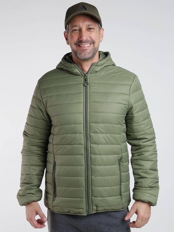 Jaqueta Puffer Com Capuz Masculina VERDE P