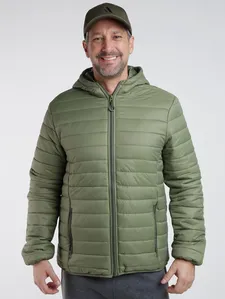 Jaqueta Puffer Com Capuz Masculina VERDE P