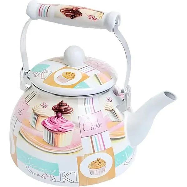 Chaleira Esmaltada Bico De Ganso Retrô Cake Vintage De 2,5l