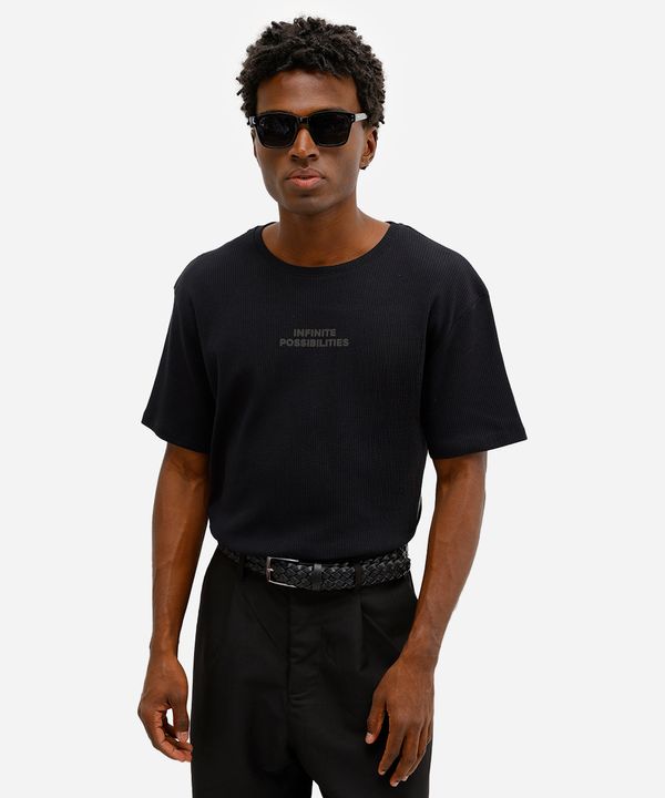 camiseta comfort masculina de algodão texturizada infinite possibilities preta GG