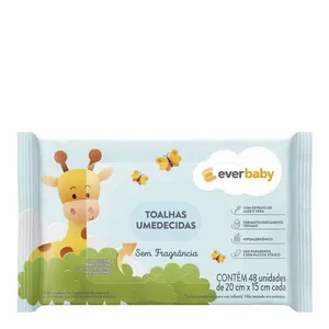Toalhas Umedecidas Ever Baby Sem Fragrância 48 Unidades