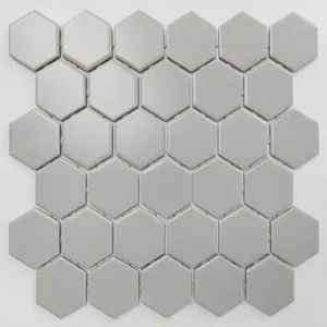 Pastilha para Piscina Cinza Inox Acetinado Hexagonal 5 cm Bold Drop System Atlas