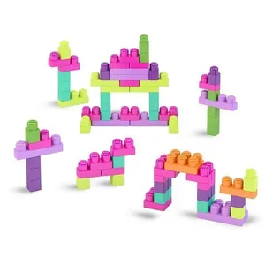 Brinquedo para Montar Super Caixa Divertida Rosa 90 Peças com Blocos e Caixa de Armazenamento Dismat Brinquedos Brinquedo para Montar Super Caixa Divertida Rosa 90 Peças Dismat Brinquedos