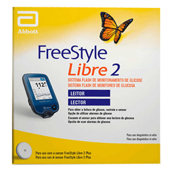 Leitor Monitor de Glicose Freestyle Libre 2 Sistema Flash 1 Unidade
