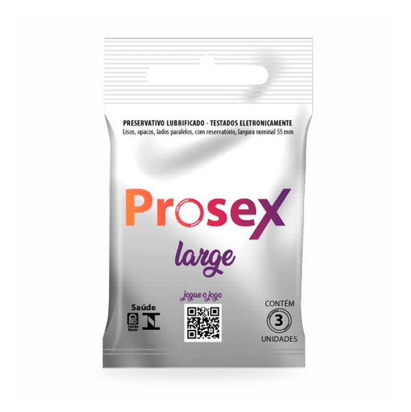 Preservativo Large Premium Com 3 Unidades Prosex