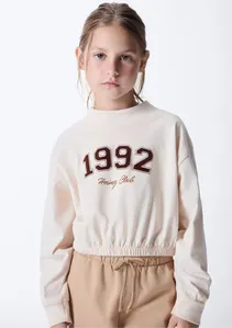 Blusa Infantil Menina Gola Alta Estampada - Nude 005