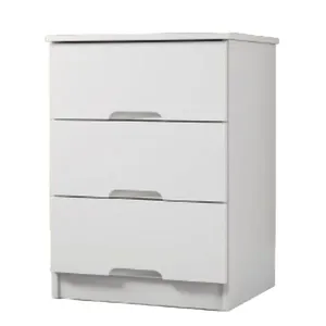 Mesa De Cabeceira 3 Gavetas Londres Móveis Europa Branco Acetinado