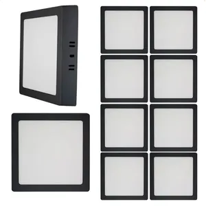 Kit 10 Painel de LED Quadrado Sobrepor 24W 4100K Neutro Suave Preto Bivolt Blumenau Iluminação Kit 10 Painel de LED Quadrado Sobrepor 24W 4100K Neutro Suave Preto Blumenau Iluminação