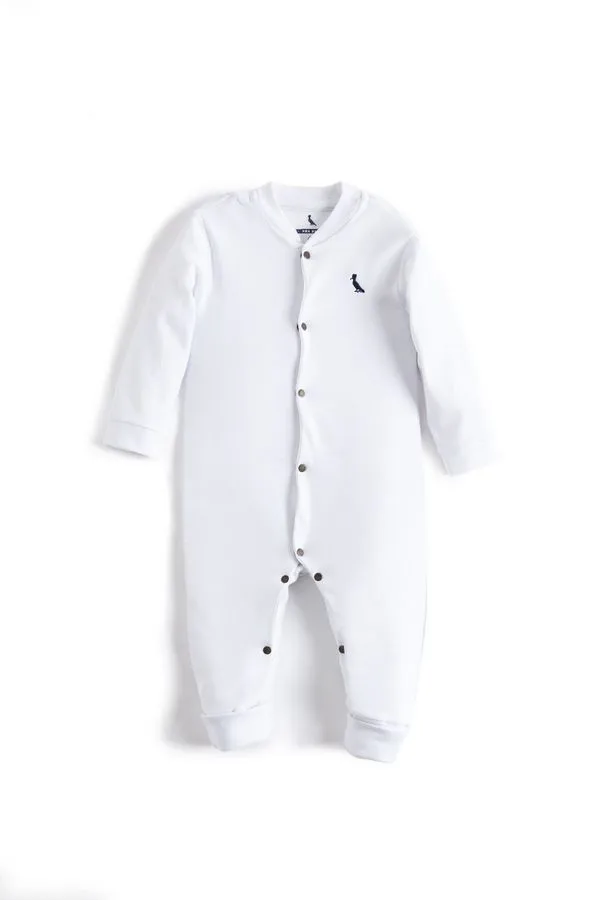 Macacao Bb Aberto Ml Basico Branco - M