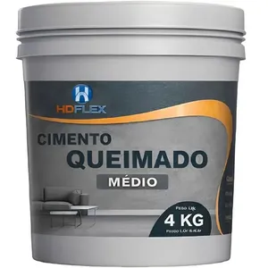 Massa Acrílica para Efeito Cimento Queimado Cinza Médio 4kg Uso Interno e Externo Flex Massa Acrílica para Efeito Cimento Queimado Cinza Médio 4kg Alta Aderência Flex