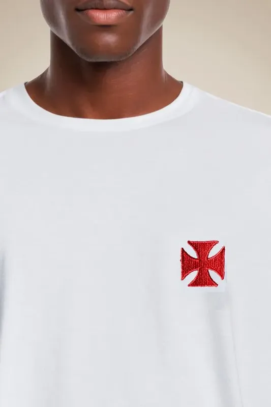 Camiseta Pima Cruz De Malta Branco - Gg