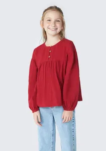 Blusa Infantil Menina Manga Longa - Vermelho 008
