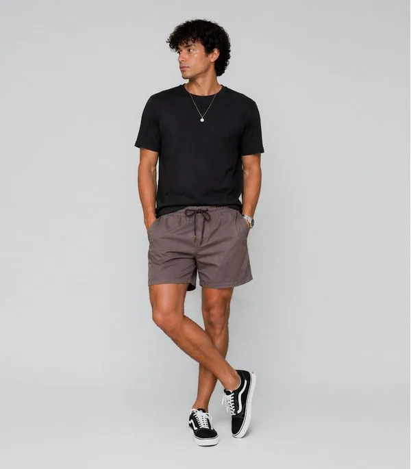 Bermuda Masculina Em Sarja Rota Da Onda Cinza GG