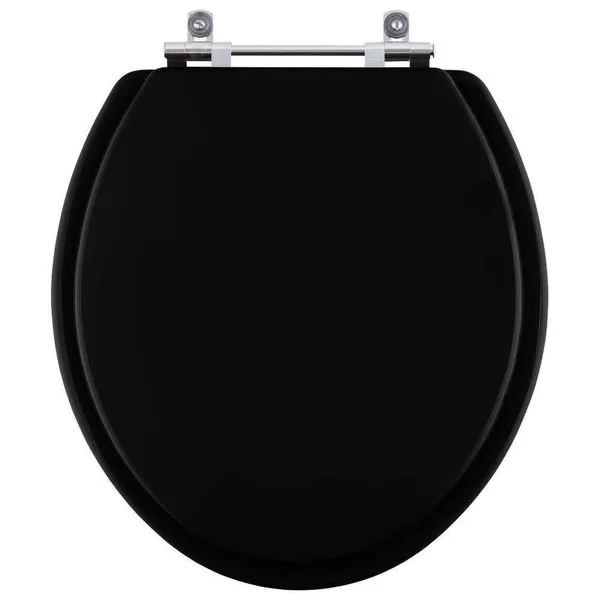 Tampa De Vaso Sanitario Poliester Iris Preto Para Bacia Mari