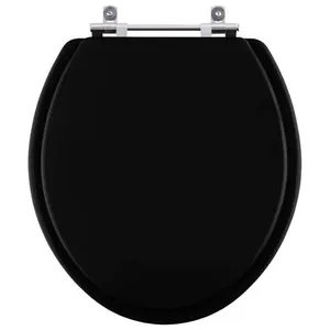 Tampa De Vaso Sanitario Poliester Iris Preto Para Bacia Mari