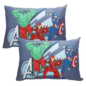 Par de Fronha Marvel Avengers Malha 100% Algodão 48cmx68cm 02 Peças Branco Portallar Par de Fronha Marvel Avengers Malha 100% Algodão 48cmx68cm Branco Portallar