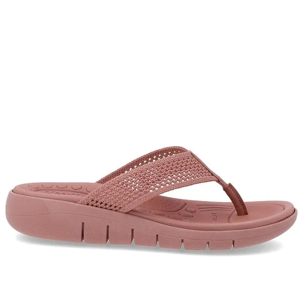 Chinelo Salto Rasteiro Tricot Rosa 35