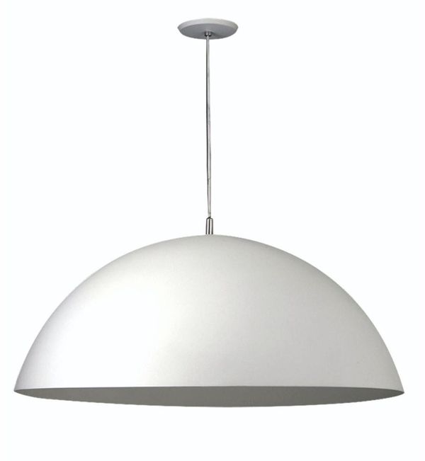 Pendente 1 Lâmpada Contemporaneo Redondo 60W Alumínio Pantoja 6000 Branco Bivolt