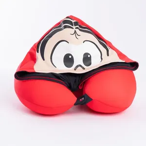 Almofada De Pescoço Clássica Com Capuz Infantil Mônica Vermelho