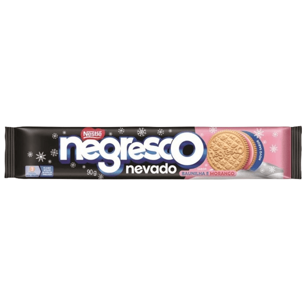 Biscoito Recheado Nestlé Negresco Nevado Sabor Baunilha e Morango 90g