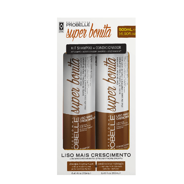 Kit Probelle Shampoo + Condicionador Liso Mais Crescimento 500ml Cada