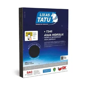 Lixa D'água T245 Hidrolix Grão 360 para Desbaste e Acabamento Embalagem com 50 Peças Tatu Marchesan Lixa D'água T245 Hidrolix Grão 360 para Pintura e Funilaria Embalagem com 50 Peças Tatu Marchesan